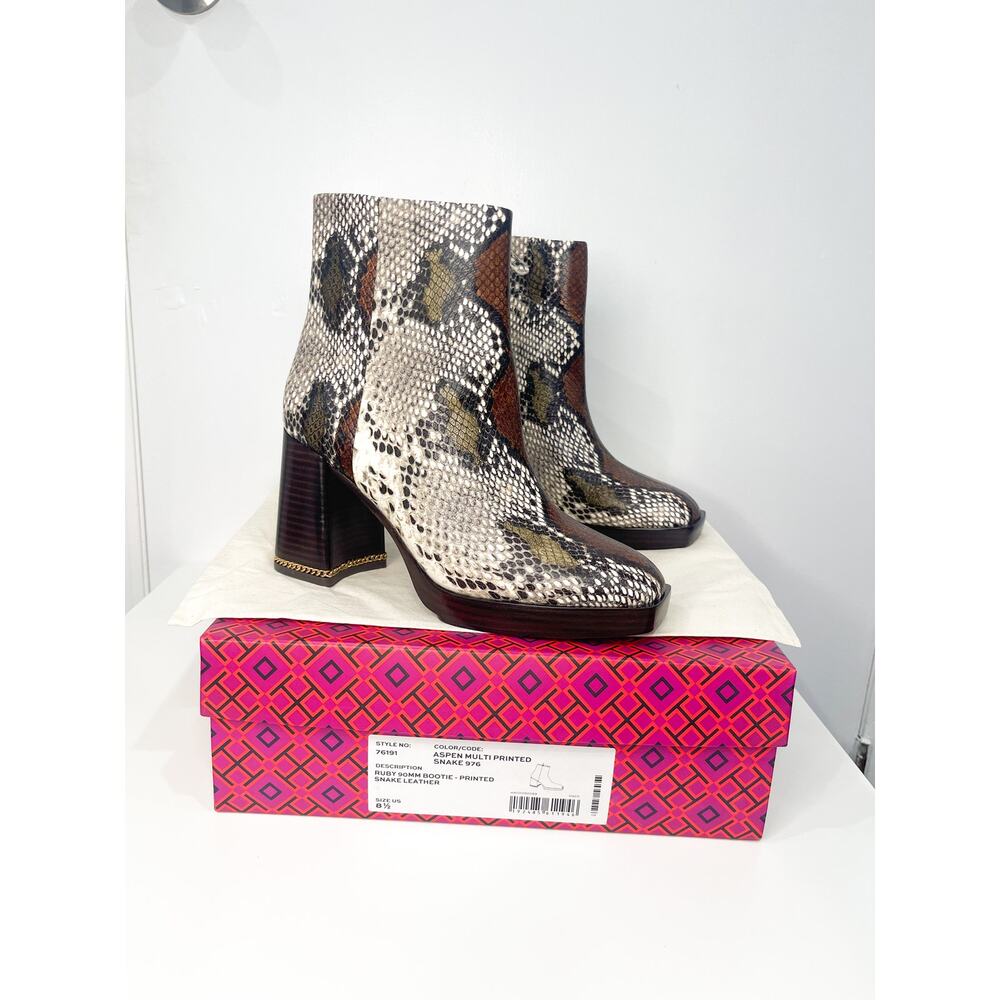 Tory Burch Ruby Python Snake Animal Embossed Retr… - image 2